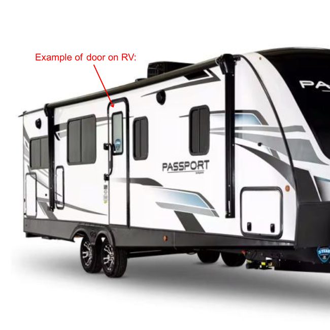 RV Entrance Door 26" x 72" RH White w/ Black Trim V000744963 | Total RV Supply