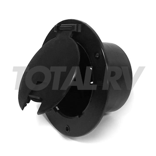 RV Electric Cable Cord Hatch Round Black 590018 | Total RV Supply