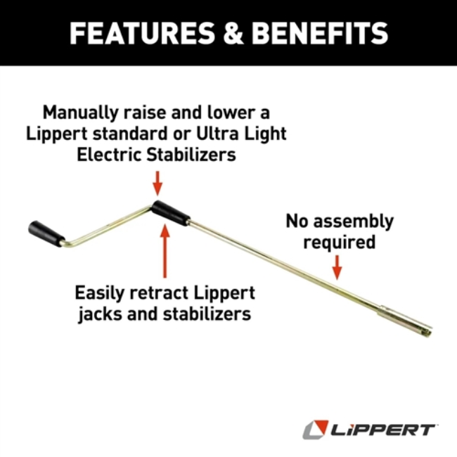 RV Lippert Manual Crank Handle for Landing Gear 590133 | Total RV Supply