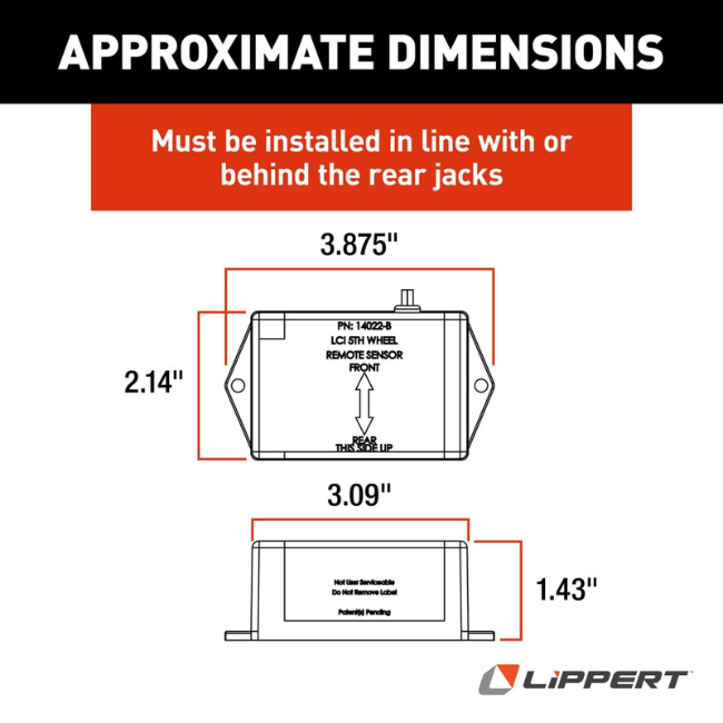 RV Lippert 232201 Leveling Remote Rear Sensor 160022 | Total RV Supply