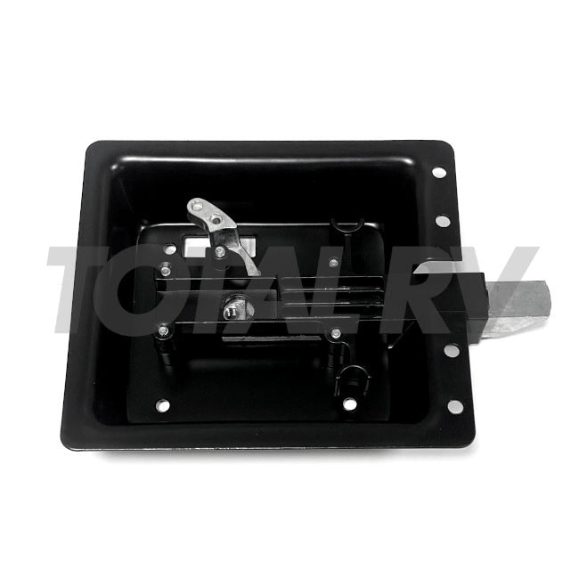 RV Back of Baggage Door Handle, Mounting Plate w/ Plunger 560735 | Total RV Supply