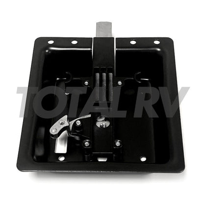 RV Back of Baggage Door Handle, Mounting Plate w/ Plunger 560735 | Total RV Supply
