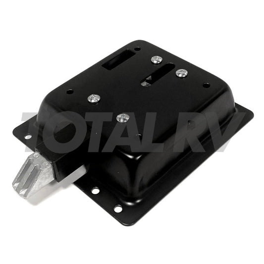 RV Back of Baggage Door Handle, Mounting Plate w/ Plunger 560735 | Total RV Supply