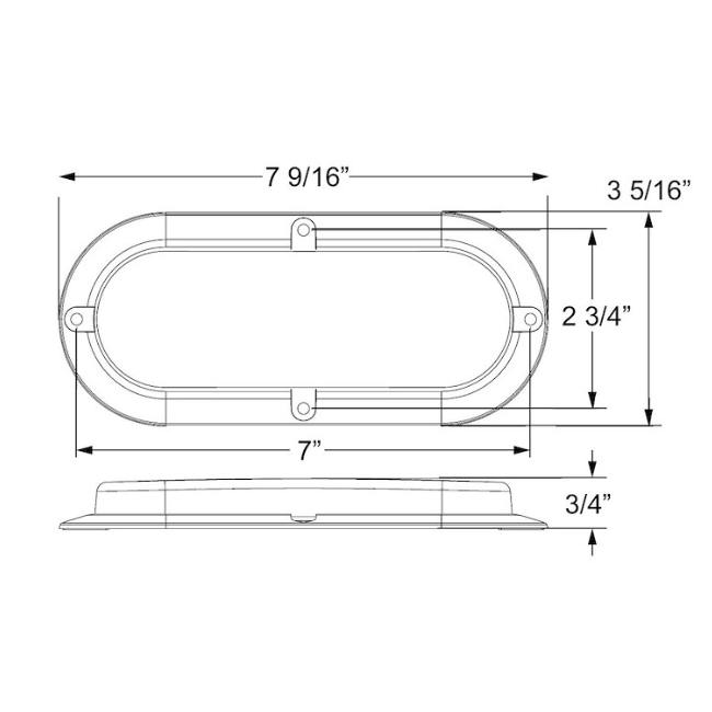 RV Red LED Tail / Stop Light 6" Oval 590011 | Total RV Supply