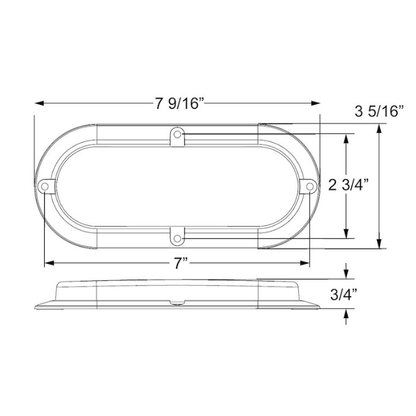 RV Red LED Tail / Stop Light 6" Oval 590011 | Total RV Supply