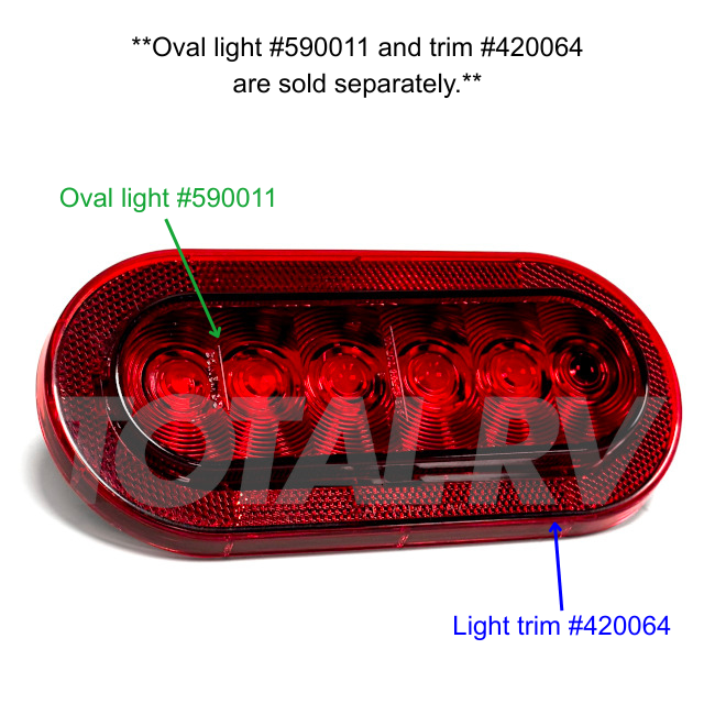 RV Red LED Tail / Stop Light 6" Oval 590011 | Total RV Supply