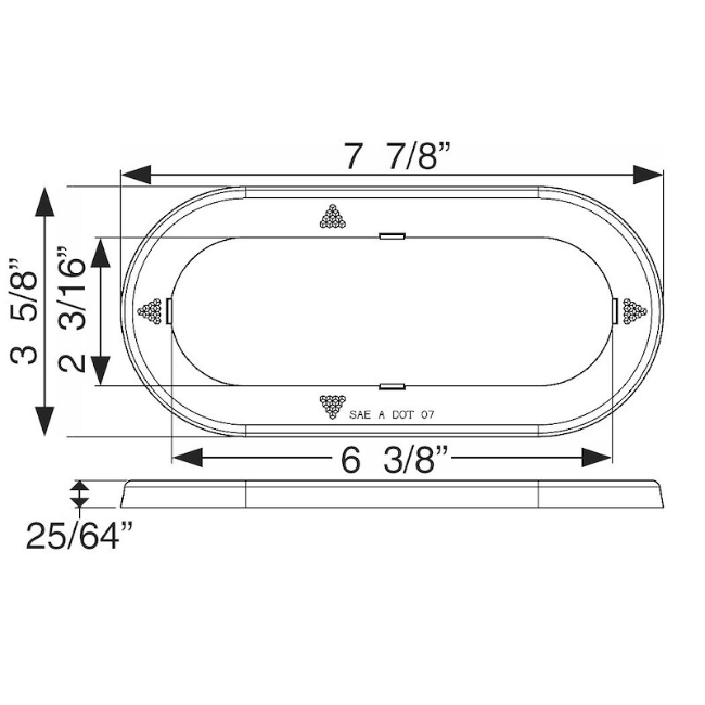RV Red Reflective Trim Ring for Oval Light 420064 | Total RV Supply