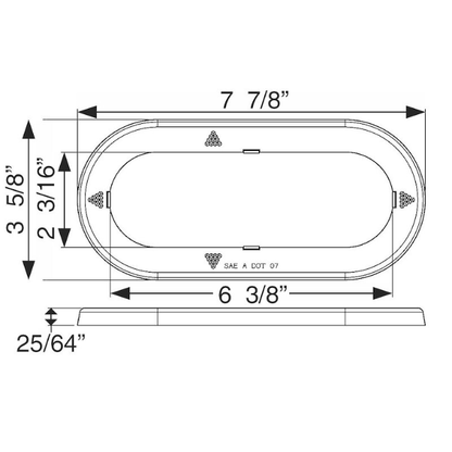 RV Red Reflective Trim Ring for Oval Light 420064 | Total RV Supply