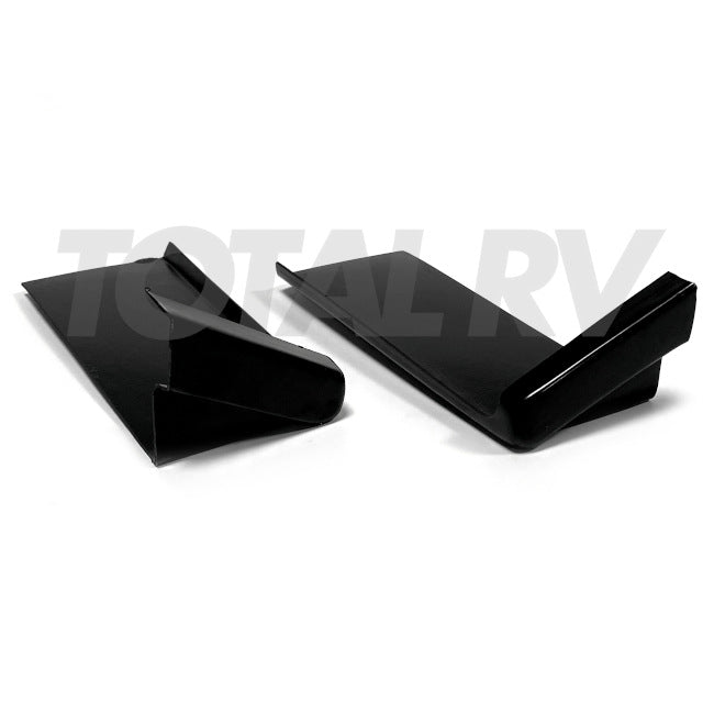 RV Front Corner Cap Trim Pieces, Left & Right Sides Black Plastic ABS Smooth