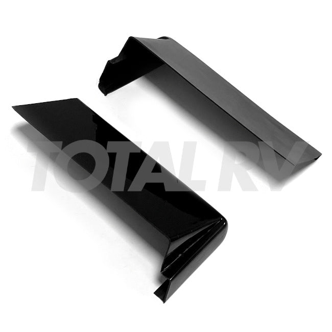 RV Front Corner Cap Trim Pieces, Left & Right Sides Black Plastic ABS Smooth