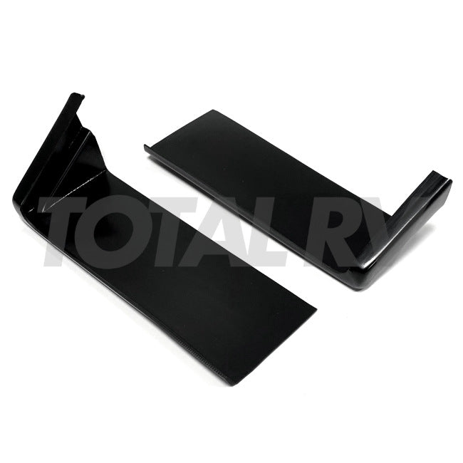 RV Front Corner Cap Trim Pieces, Left & Right Sides Black Plastic ABS Smooth