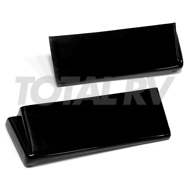 RV Front Corner Cap Trim Pieces, Left & Right Sides Black Plastic ABS Smooth